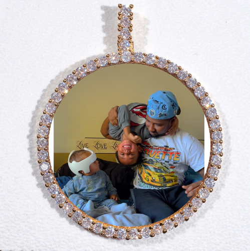 LARGE 3D CIRCLE CUSTOM PICTURE PENDANT