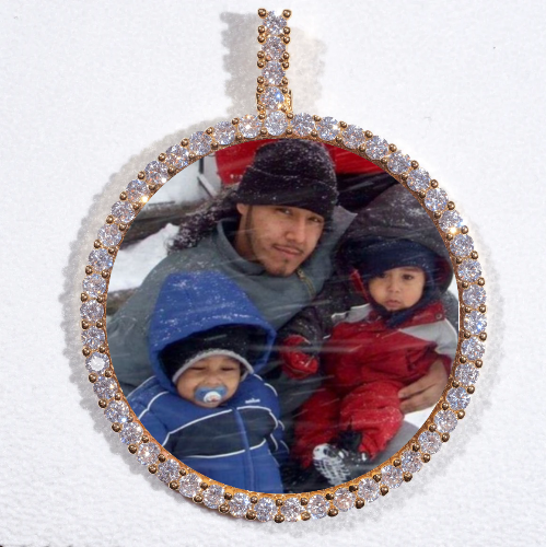 LARGE 3D CIRCLE CUSTOM PICTURE PENDANT