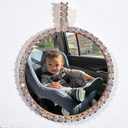 LARGE 3D CIRCLE CUSTOM PICTURE PENDANT