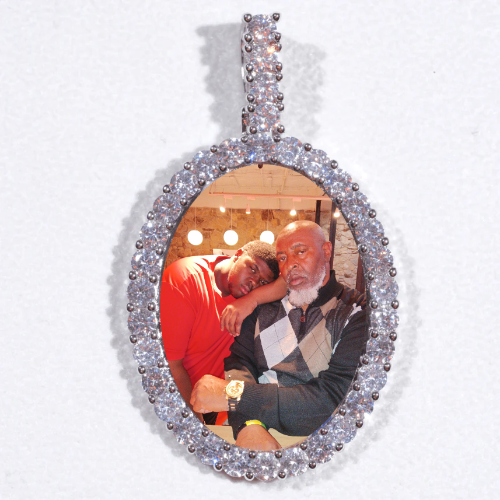 Large 3D Oval Custom Picture Pendant