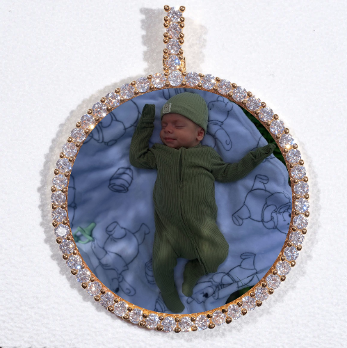 LARGE 3D CIRCLE CUSTOM PICTURE PENDANT
