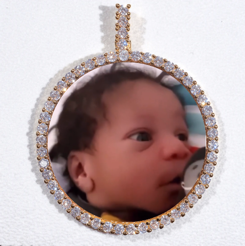 LARGE 3D CIRCLE CUSTOM PICTURE PENDANT
