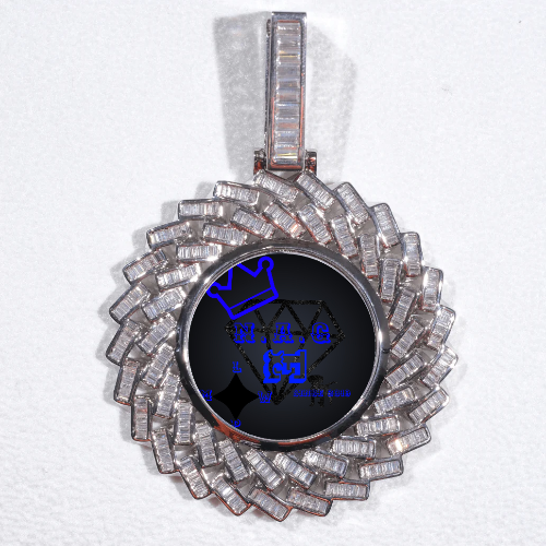 Large 3D Baguette Custom Picture Pendant
