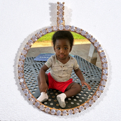LARGE 3D CIRCLE CUSTOM PICTURE PENDANT