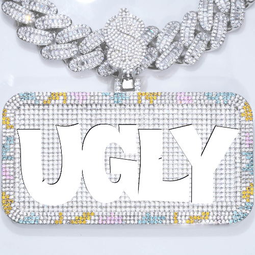 CUSTOM LETTER NECKLACE 3D COLORFUL SQUARE
