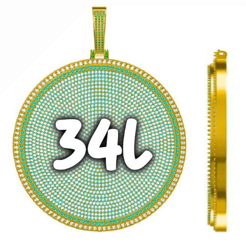 CUSTOM LETTER NECKLACE 3D BIG DISC