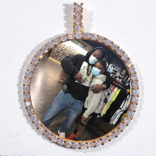 LARGE 3D CIRCLE CUSTOM PICTURE PENDANT