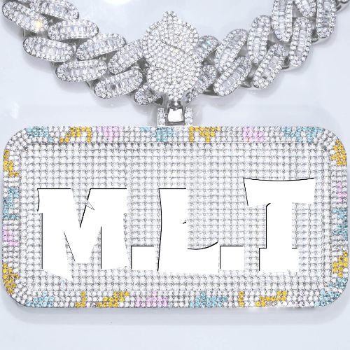 CUSTOM LETTER NECKLACE 3D COLORFUL SQUARE