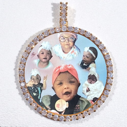 LARGE 3D CIRCLE CUSTOM PICTURE PENDANT