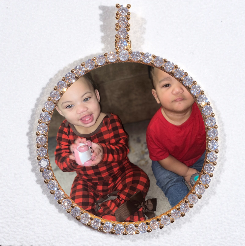 LARGE 3D CIRCLE CUSTOM PICTURE PENDANT