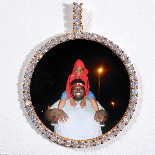 LARGE 3D CIRCLE CUSTOM PICTURE PENDANT