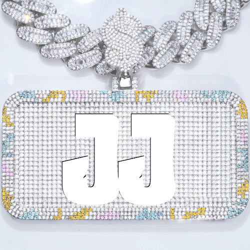 CUSTOM LETTER NECKLACE 3D COLORFUL SQUARE