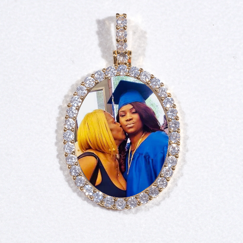 3D Oval Custom Picture Pendant