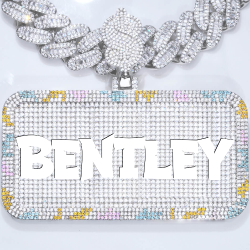 CUSTOM LETTER NECKLACE 3D COLORFUL SQUARE