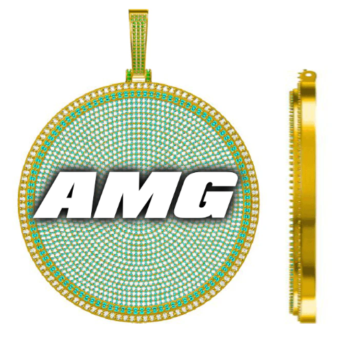 CUSTOM LETTER NECKLACE 3D BIG DISC