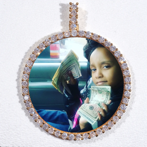 LARGE 3D CIRCLE CUSTOM PICTURE PENDANT