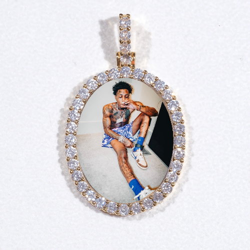 3D Oval Custom Picture Pendant