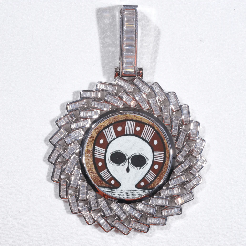 Large 3D Baguette Custom Picture Pendant