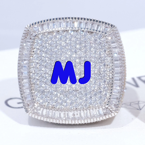 CUSTOM LETTER 3D ICED RING