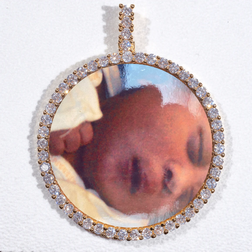 LARGE 3D CIRCLE CUSTOM PICTURE PENDANT