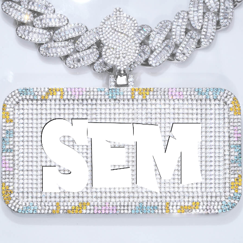 CUSTOM LETTER NECKLACE 3D COLORFUL SQUARE