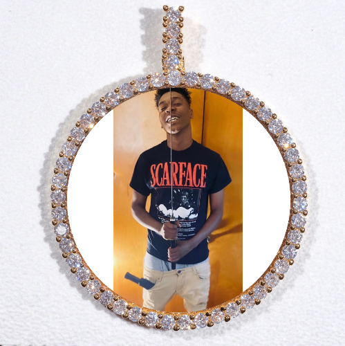 LARGE 3D CIRCLE CUSTOM PICTURE PENDANT