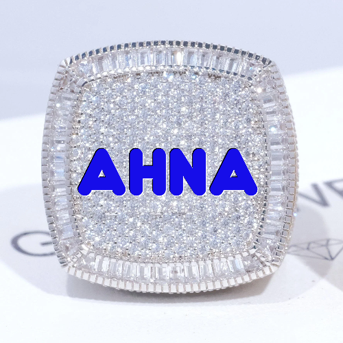 CUSTOM LETTER 3D ICED RING