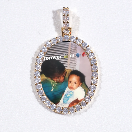 3D Oval Custom Picture Pendant