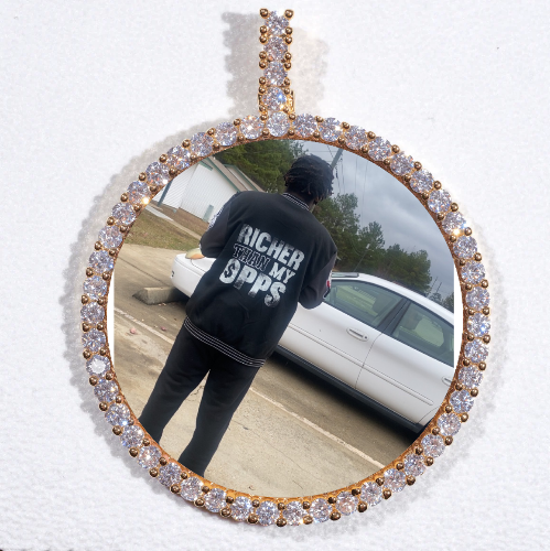 LARGE 3D CIRCLE CUSTOM PICTURE PENDANT