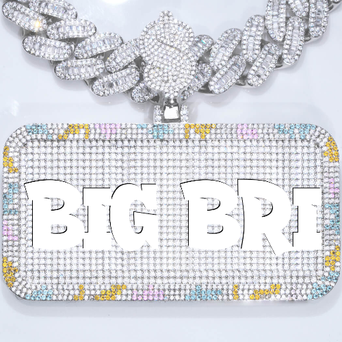 CUSTOM LETTER NECKLACE 3D COLORFUL SQUARE