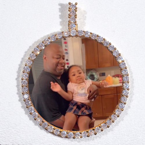 LARGE 3D CIRCLE CUSTOM PICTURE PENDANT