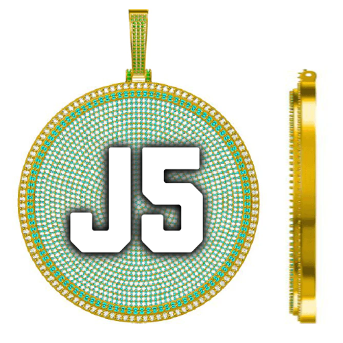 CUSTOM LETTER NECKLACE 3D BIG DISC