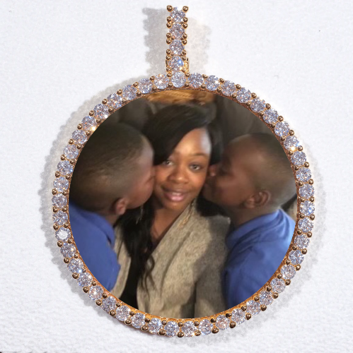 LARGE 3D CIRCLE CUSTOM PICTURE PENDANT