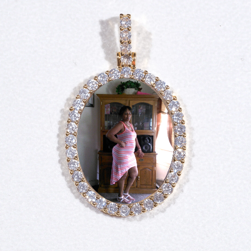 3D Oval Custom Picture Pendant