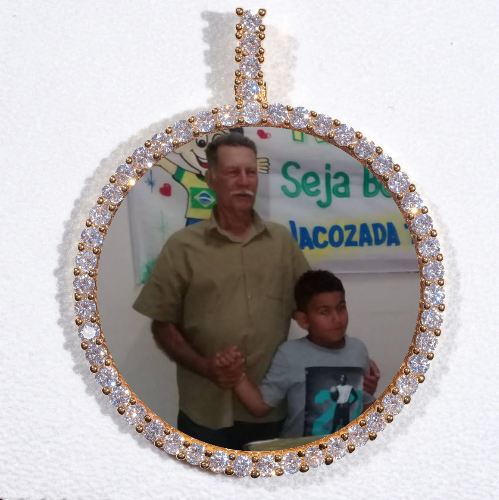 LARGE 3D CIRCLE CUSTOM PICTURE PENDANT