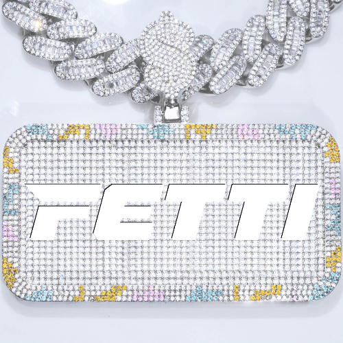 CUSTOM LETTER NECKLACE 3D COLORFUL SQUARE