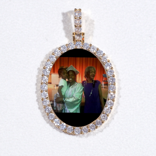 3D Oval Custom Picture Pendant