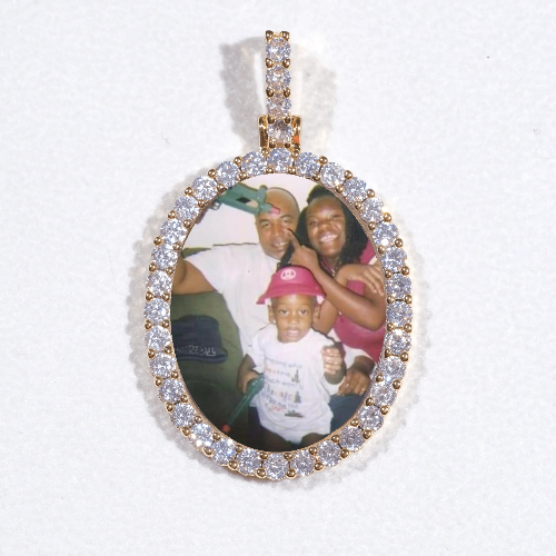 3D Oval Custom Picture Pendant
