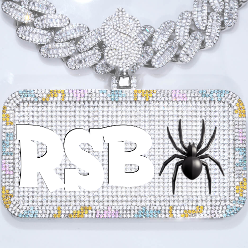 CUSTOM LETTER NECKLACE 3D COLORFUL SQUARE