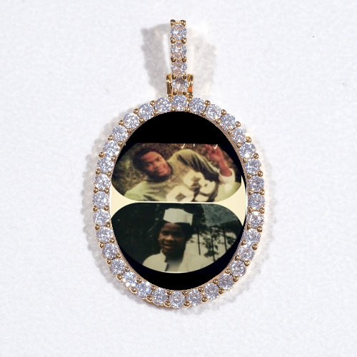 3D Oval Custom Picture Pendant
