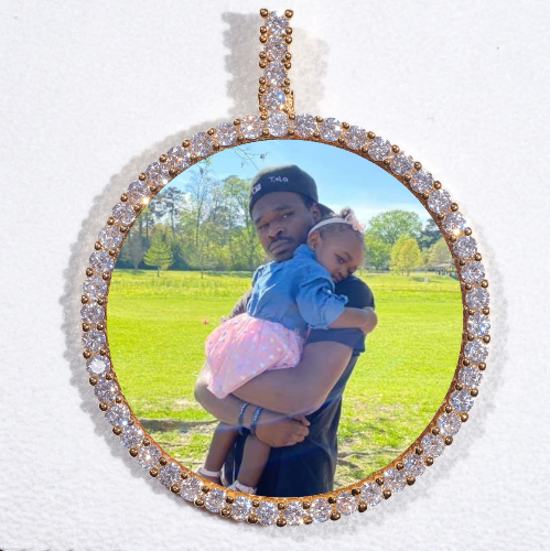 LARGE 3D CIRCLE CUSTOM PICTURE PENDANT
