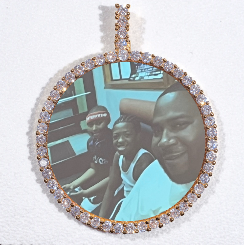 LARGE 3D CIRCLE CUSTOM PICTURE PENDANT