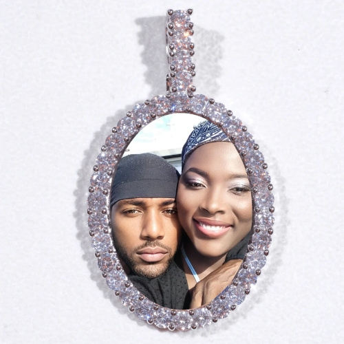 Large 3D Oval Custom Picture Pendant
