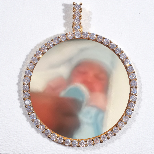 LARGE 3D CIRCLE CUSTOM PICTURE PENDANT