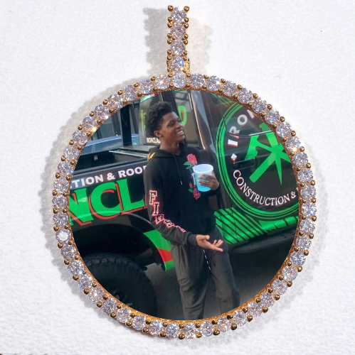LARGE 3D CIRCLE CUSTOM PICTURE PENDANT