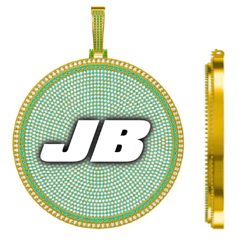 CUSTOM LETTER NECKLACE 3D BIG DISC