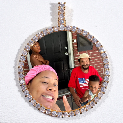 LARGE 3D CIRCLE CUSTOM PICTURE PENDANT