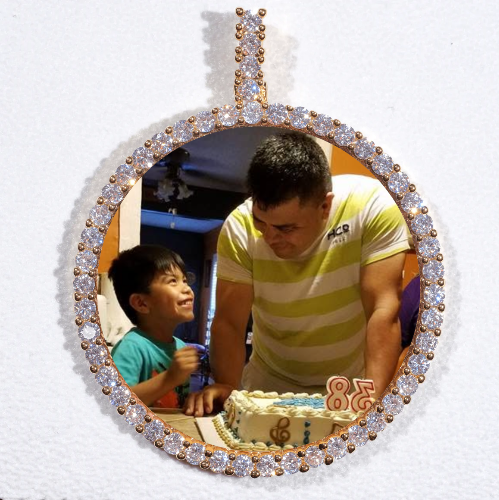 LARGE 3D CIRCLE CUSTOM PICTURE PENDANT