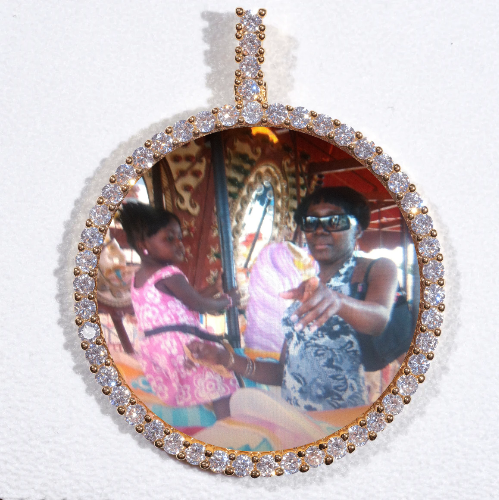 LARGE 3D CIRCLE CUSTOM PICTURE PENDANT