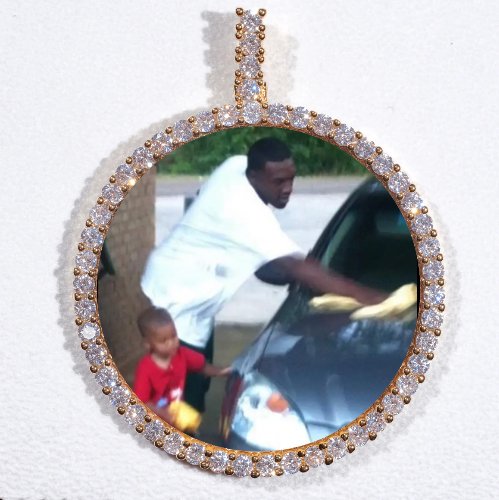 LARGE 3D CIRCLE CUSTOM PICTURE PENDANT